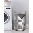 thumbnail image 3 of Abstract Laundry Bag, Vertical Square Shaped Geometric Pattern Minimalist Modern Style Trippy Design, Basket with Handles Drawstring Closure for Laundromats, 13" x 19", Black White, by Ambesonne, 3 of 4