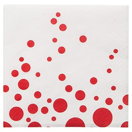 Creative Converting 317858 16 Count Paper Beverage Napkins, Sparkle and Shine Ruby