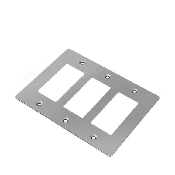 Buster   Punch Npl-023066 Wall Plates Triple Rocker Switch Outlet - Silver