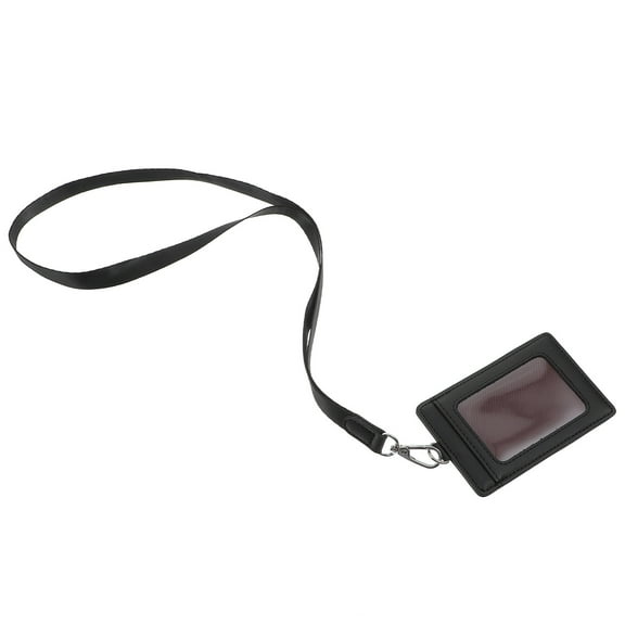 unbranded ID Card Holder Holders Lanyard Wallet Lanyards Student Black
