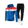 thumbnail image 1 of Innerwin Sweatshirts+Pant Outfits Long Sleeve Mens Hoodies Sweatsuit Workout Two Pieces Beam Foot Tracksuit Set Blue M, 1 of 2