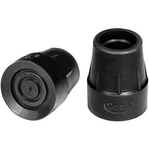 Carex Black Cane Tips 1', 2 ct
