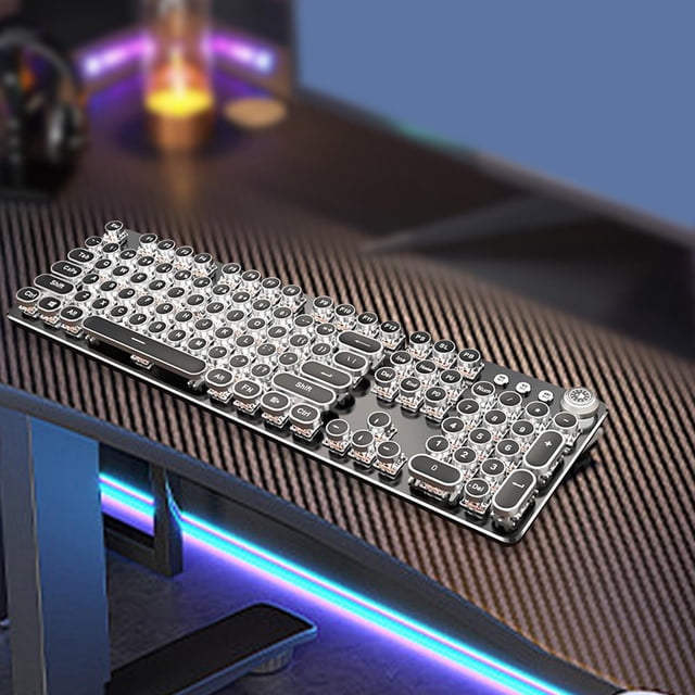 Teclado mecánico perfke para jugar Retro Punk Con iluminación 104 teclas