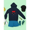 thumbnail image 3 of Argyle Love Emoji - Playful Hearts Graphic Youth's Hoodie, 3 of 4