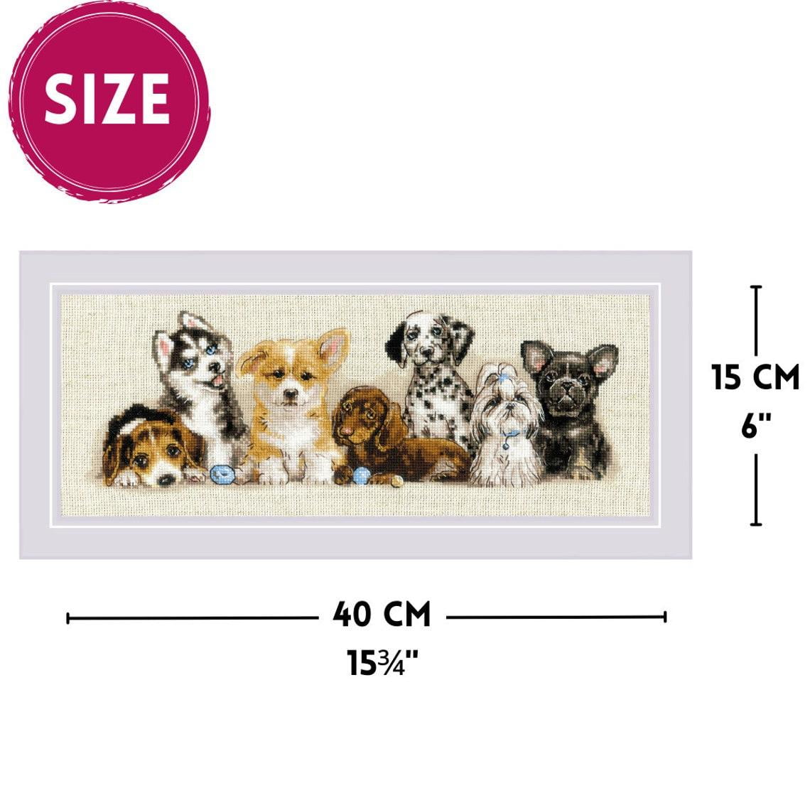 RIOLIS Counted Cross Stitch Kit 15.75"X6"-Puppies
