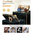thumbnail image 3 of LeYi Case For Moto G Power 5G 2024: 2pcs Tempered Glass Screen Protector And 360° Rotatable Magnetic Stand, Rose Gold Plated Edge，Black, 3 of 8