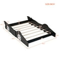 thumbnail image 4 of Aukfa Full Size Race Car Bed, Wood Toddler Bed with Wheels, Black, 4 of 8