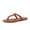 Cognac, variant on Trio Flip Flops for Women, Comfortable Beach Sandals with Braided Thong Strap, Memory Foam Footbed and Metallic Ring Accents