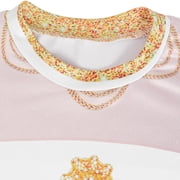 Halloween Costume Pop Star Stage Outfit K-Pop Idol White and Gold Long Sleeve Cropped Jacket Top and Skirt 3-Piece Set