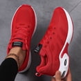 thumbnail image 5 of Running Shoes for Women Lace up Mesh Sneakers Antislip Air Cushion Breathable Tennis Shoes Lightweight Sneakers Red Size 7.5, 5 of 7