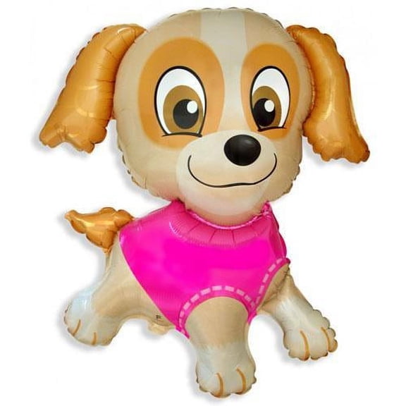 LOONBALLOON Animal Theme Balloons, 30″ PUPPY IN PINK