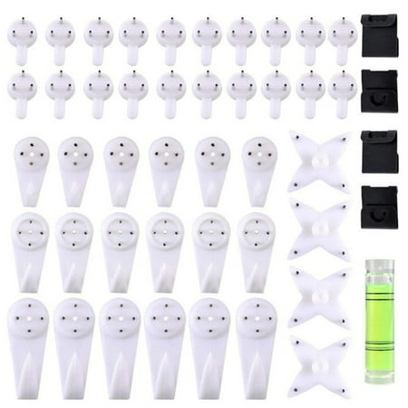 

Gecheer 47Pcs Non-Trace Wall Picture Hooks Invisible Traceless Drywall Picture Hanging Kit