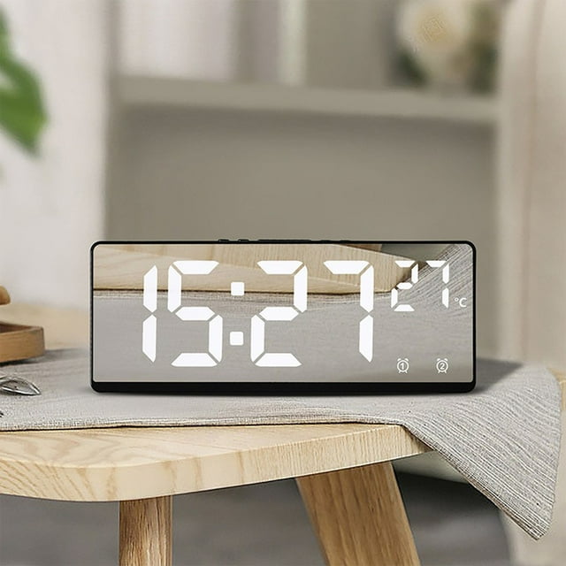 XYAIYT Multifunctional Digital Electronic Clock Silent Wall Clock with Temperature and Humidity Display Home Decoration USB or Battery Powered for Living Room and Office