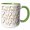 Green/White, variant on 3drose, Fall Stalks of Wheat Pattern, 11oz Two-tone Yellow Mug