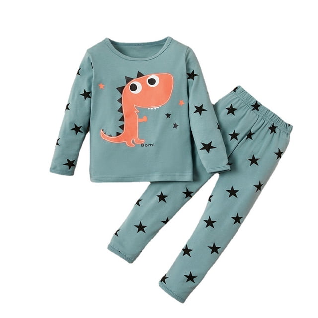 Gibobby Conjunto para bebé y niño Conjunto de ropa de invierno de manga larga para niños y niñas pequeñas, bonitos estampados de dinosaurios, pantalones, 2 uds(Gris,4-5 Años)
