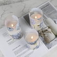 thumbnail image 3 of DRomance Hydrangea Glass Flameless Candles with Remote Timer Battery Operated LED Flickering Pillar Candles Real Wax Spring Dinne, 3 of 9