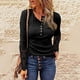 thumbnail image 2 of Moda mujer casual manga larga sólido o-cuello botón blusa camiseta damas tops Pompotops  gfhjh8980, 2 of 6