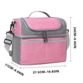 thumbnail image 3 of Portable Lunch Cooler Bag Insulated Lunch Box Tote With Strap Handle Thermal Food Storage Organizer Office Travel Picnic Camping Outdoor Reusable Meal Carrier Storage Bag, 3 of 7