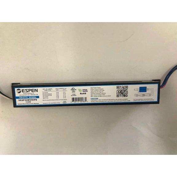 ESPEN VE2P32MVHIPE Instant Start Electronic Ballast, 2 Lamp, 120-277v