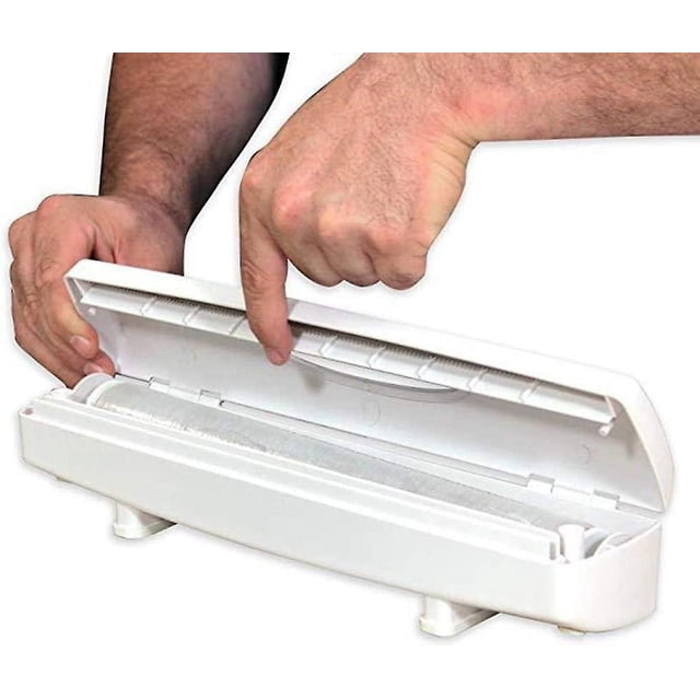Dispensador de papel de aluminio o envoltura de alimentos en blanco, plástico, 30 cm