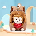 thumbnail image 2 of GobdXE Back To School Unisex Student Detachable Plush Monkey Doll Mini Backpack Love Heart Embroidery Front Pocket Water Resistant Daypack Size:One Size, 2 of 4