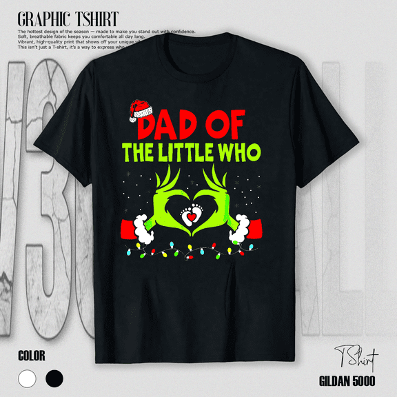 Dad of the Little Who Seasonal Pregnancy Announcement Cute Reveal Unisex T-Shirt V15122, up to Size 5XL