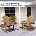 thumbnail image 4 of FOOWIN Folding Rocking Adirondack Chair, HDPE Plastic Rocking Chairs for Patio Porch Rocker Chair, Teak, 4 of 7