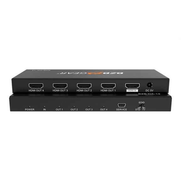 BZBGEAR BG-DA-14 1x4 4K UHD HDMI Splitter with HDR and 3D Support