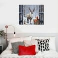 thumbnail image 4 of ONETECH Farmhouse Snowman Wall Art Winter Deer Elk Pictures Wall Decor Christmas Decor Canvas Prints Painting Framed Home Artwork for Bathroom Bedroom Kitchen Office Dining Room 20x16in, 4 of 4
