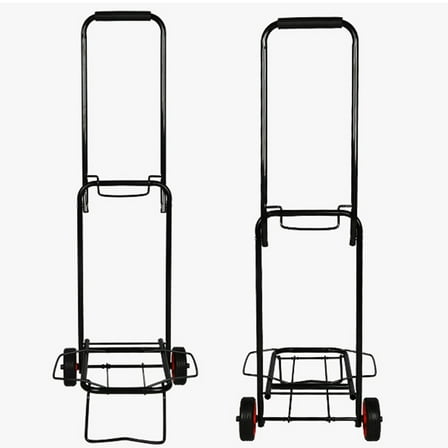 WASHWEPE 1Pcs Black Portable Hand Truck with Cushioning for General Users