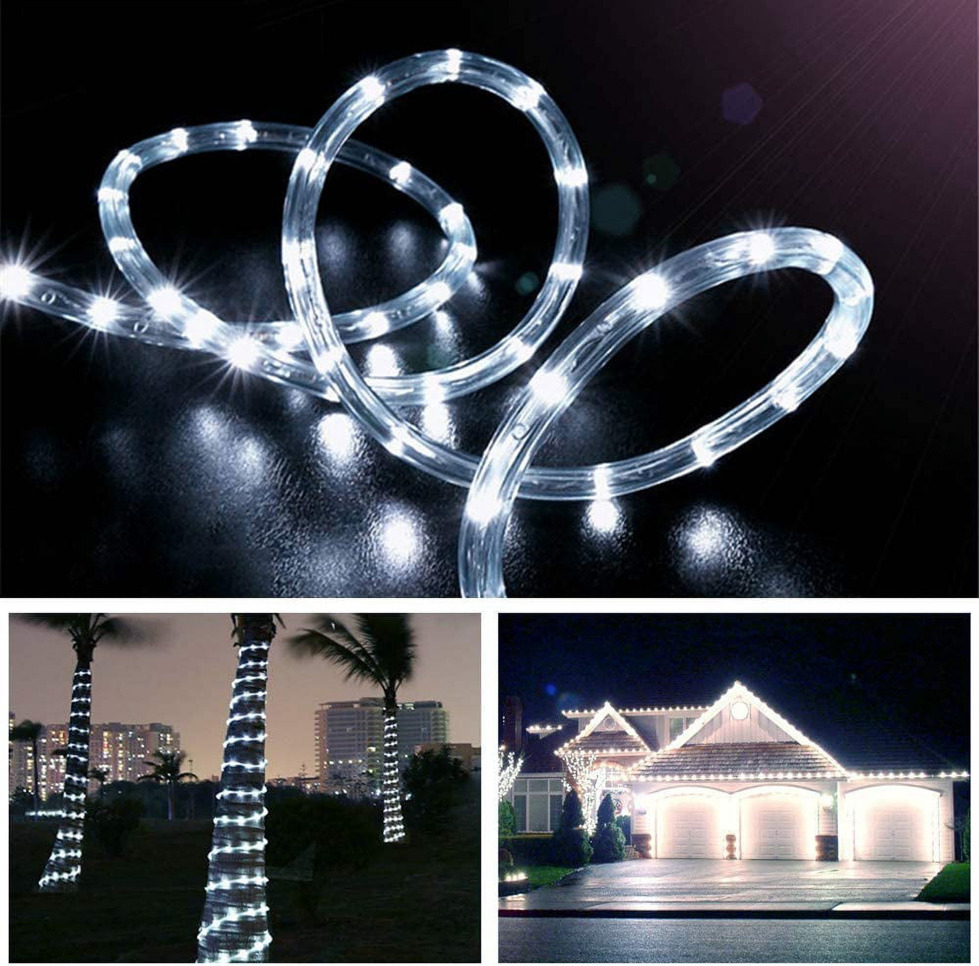 NOGIS Solar Rope Lights, 72 Feet 200 LED 8 Modes Solar Rope String Lights Outdoor Fairy Lights Rope Waterproof Tube Lights with Solar Panel for Home Decoration Garden Parties (Cool White?