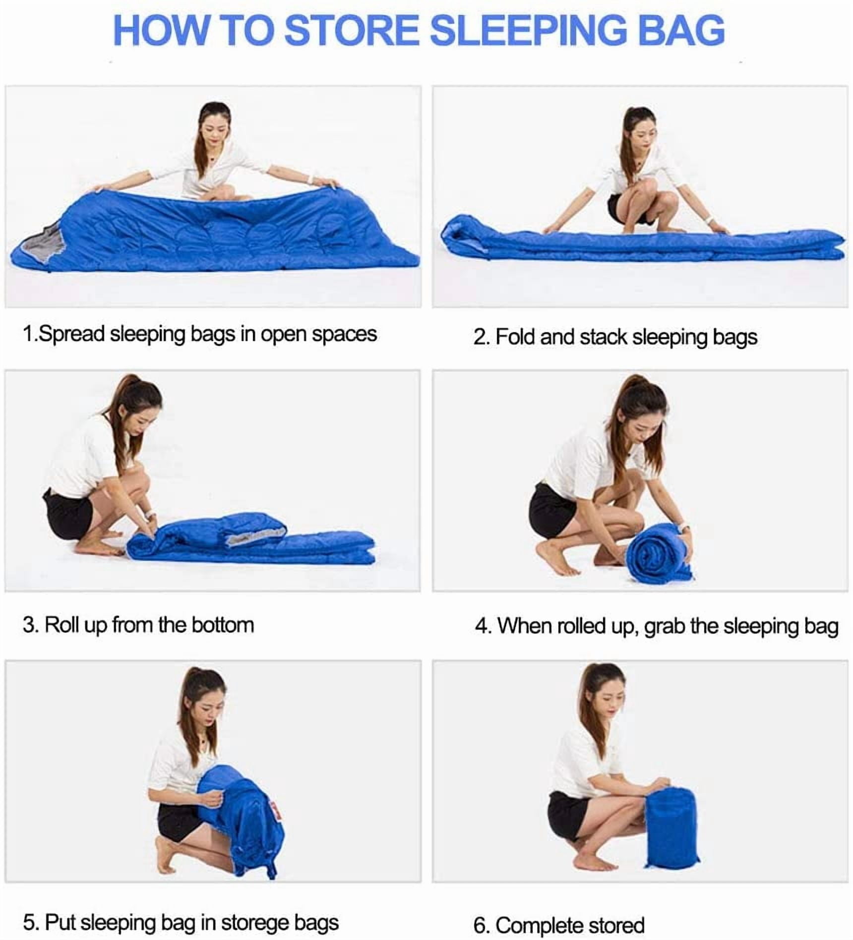 Sleeping Bag, Lightweight 3 Season Weather Sleep Bags for Kids Adults Girls Women, Microfiber Filled 5-20 Degree for Backpacking/Hiking/Camping/Mountaineering with Compression Sack