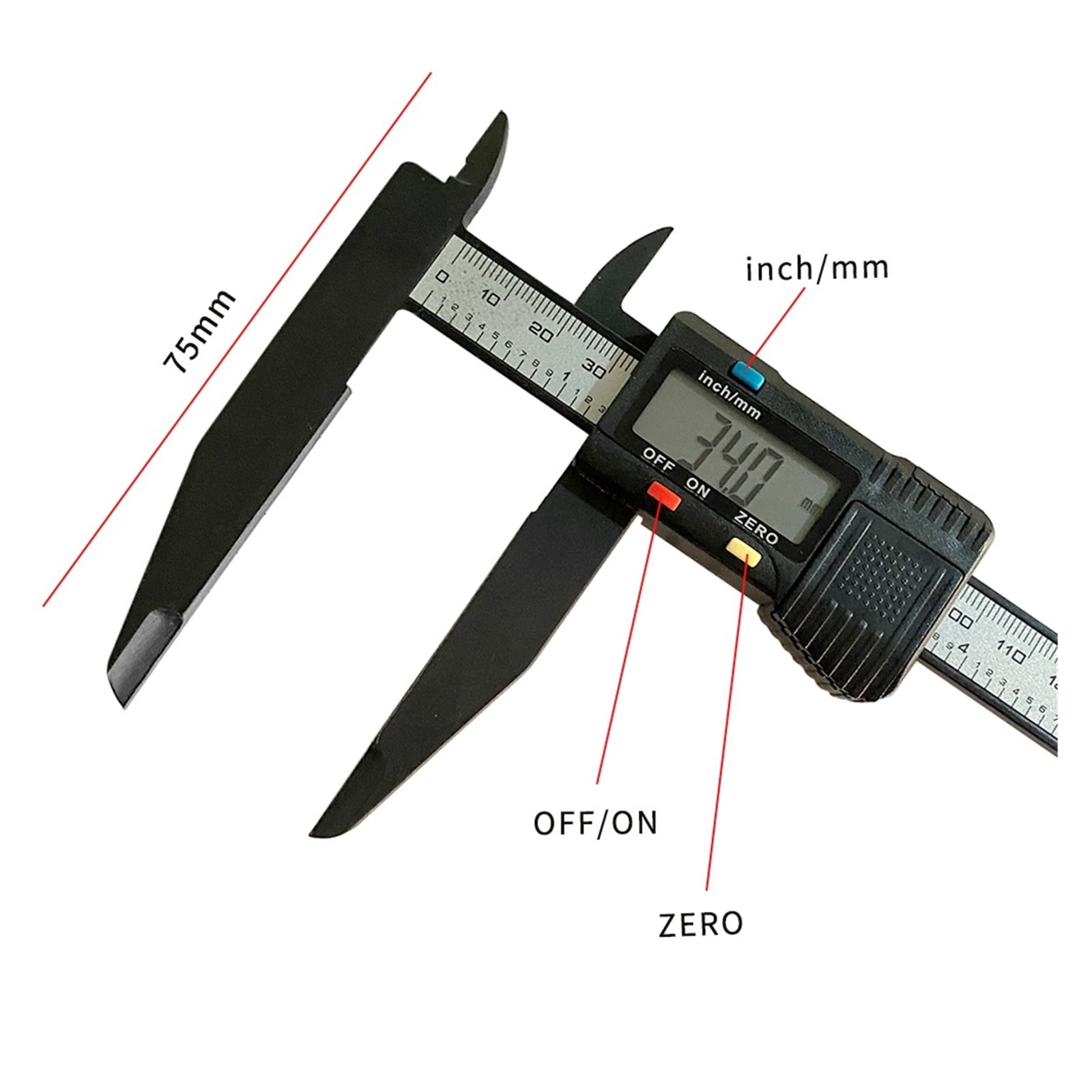 150mm 0.1mm Digital Caliper Electronic Vernier Caliper Jaw Long Plastic Digital Caliper Micromete DIY Measuring Tools ,Accurate Measurement