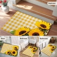 thumbnail image 5 of Rectangle Rug 2x3ft Area Rug,Watercolor Sunflowers Leaves on Retro Area Rugs for Living Room Bedroom,Yellow White Plaid Floor Mat Non-Slip Non-Shedding Carpet Indoor Accent Rugs, 5 of 9