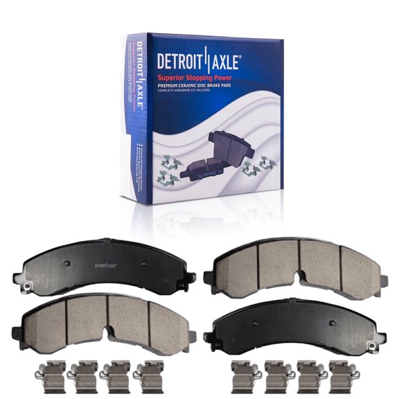 Detroit Axle - Front Or Rear Brake Pads for 2020-2026 Chevrolet GMC Silverado Sierra 2500 HD 3500 HD, Ceramic Brake Pads with Hardware 2021 2022 2023 2024 2025 Replacement