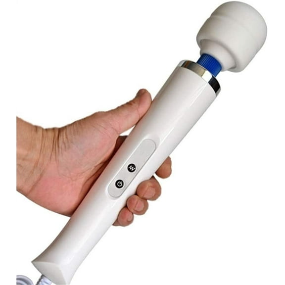 Happon 10 Speeds Wired Powerful Handheld Electric Back Massager with Strong Vibrations, Personal Therapy Massager for Muscle Aches, Sports Recovery, Body Pain (White)