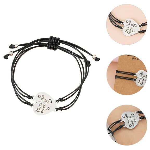 WRITWAA Stylish Black Friendship Bracelet for Sisters, Matching Set of 1, and Trendy Accessory