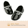 thumbnail image 2 of Dream Pairs Girls Fashion Dress Flats Shoes Kids Slip On Rhinestones Wedding Shoes SERENA-100-INF BLACK/PAT Size 6T, 2 of 5