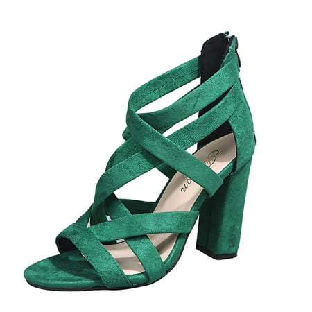 hopeusnice Clearance Womens Shoes High Heels for Women Women s Wedding Evening Party Shoes Closed Pointed Toe Comfortable High Heels Green 42