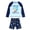 Light blue, variant on Boys Two Piece Swimsuit Set Long Sleeve Rash Guard Swim Trunks Dinosaur Shark Crocodile Sun Protection Swimwear for Toddler Boys Age 5-6 Years