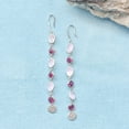 thumbnail image 4 of 4.45 Ct Rose Quartz Rhodolite Garnet 925 Sterling Silver Dangle Earrings, 4 of 5
