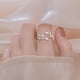 thumbnail image 3 of Anillos para mujer, regalos para mujer, anillo de apertura móvil con forma de hoja de diamante de moda para mujer, 3 of 4