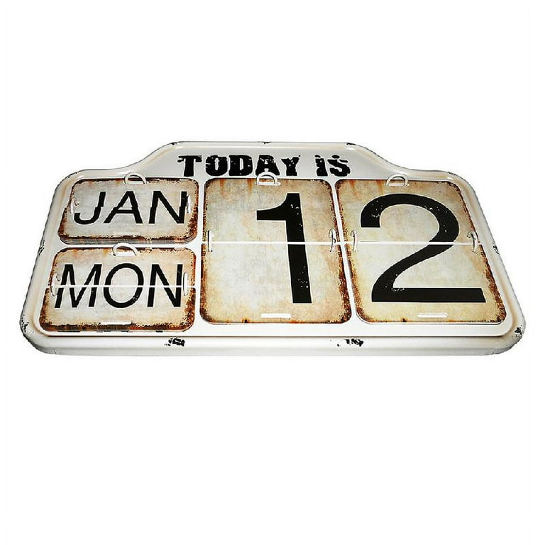 GENEMA Retro Desk Metal Flip Calendar Easily Adjusted Standing Vintage Desk  Calendar - Walmart.com