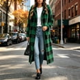 thumbnail image 3 of Iyufng Plaid Fuzzy Fleece Long Hooded Coats for Women Full Zip Long Sleeve Casual Warm Winter Outerwear with Side Pockets, 3 of 7