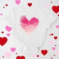 thumbnail image 2 of Itsame Short Shirt Sleeved for Womens Heart Printed T-Shirt Tops Round Neck T Shirt White Size S, 2 of 8