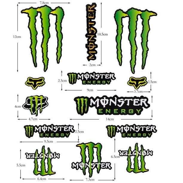 Calcomanía De Motocicleta Monster/Casco/Rockstar Logo Marca/PVC Impermeable Brillante Película