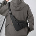thumbnail image 6 of Anti Theft Men Close Fitting Chest Bag Leisure Leather Film Waterproof Triangle Bag Crossbody Wallet Sports Cycling Sling Bag, 6 of 10