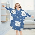 thumbnail image 5 of FORMRS Wearable Blanket Hoodie with Sleeves for Kids Cozy Flannel Sweatshirt, White Polar Bear, 5 of 7