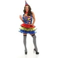 thumbnail image 2 of Fun Shack Womens Clown Tutu Costume Ladies Circus Hat Stockings Carnival Halloween Blue M, 2 of 5
