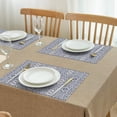 thumbnail image 3 of Blue Traditional Floral and Vine Pattern Summer Placemats Table Placemats Set Of 4-Linen Kitchen Washable Placemats Table Mats 11.8"x17.7" Non-Slip Heat Resistant, 3 of 6